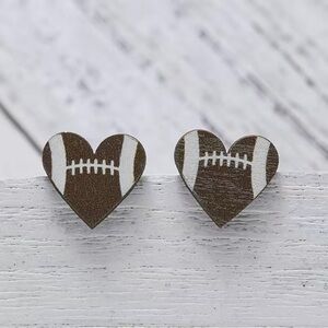 Football heart shaped earrings new